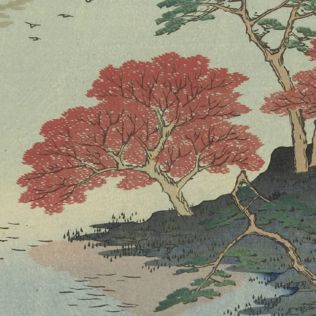 Tempelgronden van het Akiba heiligdom te Ukiji, Hiroshige, Utagawa, 1857