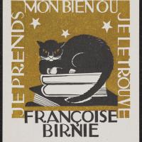 Jeanne Bieruma Oosting, Exlibris voor Françoise Birnie, 1950 Coll. Huis van het boek, Den Haag