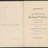 Bekendmakingen van de verkoop van meekrapwortelen, onder meer geteeld in de polder, 1868. Zeeuws Archief, Koninklijke Maatschap De Wilhelminapolder, toegang 250, inv. nr 473. 