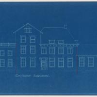 Woning directeur. Bestaande voorgevel, ca. 1937. Zeeuws Archief, Koninklijke Maatschap De Wilhelminapolder, nr 963.