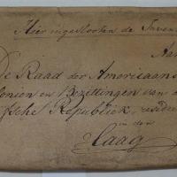 Brief van gouverneur-generaal Bartels met de inventarissen van de meegestuurde archivalia