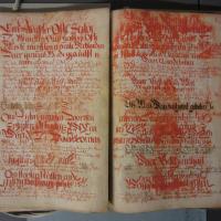 Medicijnboek geschreven in Utrecht 1664 door mr Johannes Andreisen Kelleneer uit Arnhem met medische voorschriften en enkele persoonlijke aantekeningen. ca. 1700.