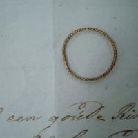 Brief van J. G. Coorengel aan zijn zus met ring van fijn gedraaid gouddraad