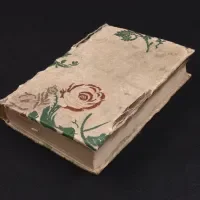 Satijnen band met zilverdraad. Den Haag, KB, KW 133 F 29, band.