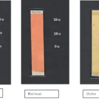 Voorbeelden van kleurmonsters na lichtverouderingstest