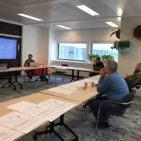 Marco Martens (destijds Helicon, nu KB) geeft uitleg bij de simulatieresultaten