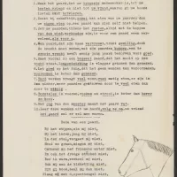 'De tien geboden voor den paardenknecht', stuk betreffende de correcte verzorging van paarden, ca 1920-1960. Zeeuws Archief, Koninklijke Maatschap De Wilhelminapolder, toegang 250, inv. nr 803.