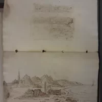 Eigentijdse tekeningen van de Nehalennia-altaren gevonden op het strand van Domburg in 1647.