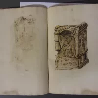 Eigentijdse tekeningen van de Nehalenniasteen gevonden op het strand van Domburg in 1647.