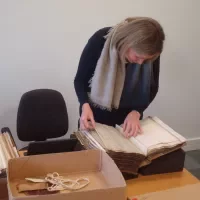 De slavenregisters uit Suriname (The National Archives, Kew, Londen). Foto: Erik van der Doe, 25-10-2018