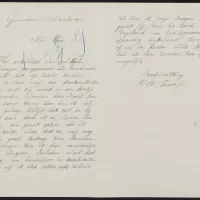 Briefwisseling van de heer Teunissen met het RMO in 1911 over een door hem gevonden Romeinse kruik