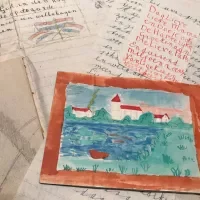 Brieven en tekeningen van de dochters van Gerrit Jan van der Veen, afkomstig uit zijn particuliere archief (Verzetsmuseum Amsterdam).