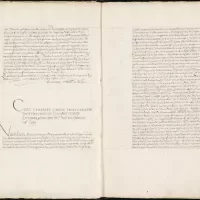 Twee pagina's uit de Net-resolutiën van Curatoren (en Burgemeesters) (UB Leiden, AC1 18)