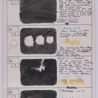 Storyboard voor de film "A Midsummer Night's Dream" van Studio Kozelka papier, viltstift, rubbercementlijm