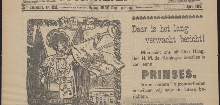 Het Nieuwsblad voor Nederland, 30 april 1909 (Detail)