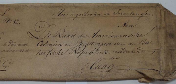 Brief van gouverneur-generaal Bartels met de inventarissen van de meegestuurde archivalia
